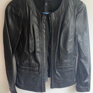 WHBM Chain Trim Coated Denim Jacket